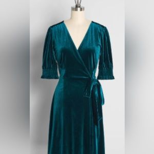 NWT Turquoise velvet wrap dress 3XL
